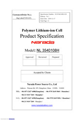 Narada NL 3540108H Product Specification