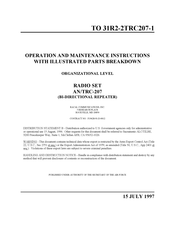 Racal Instruments AN/TRC-207 Operation And Maintenance Instructions