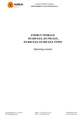 MSA ES-850-160 Operating Manual