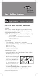 Dow FROTH-PAK MINI Operating Instructions Manual