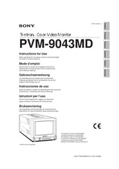 Sony PVM-9043MD Instructions For Use Manual