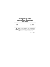 Wood-mizer SLR Safety, Operation, Maintenance & Parts Manual