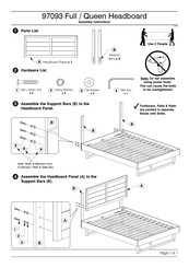 Baxton Studio Full / Queen Headboard 97093 Assembly Instructions Manual