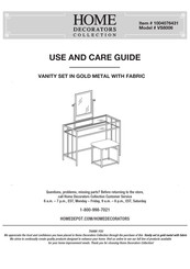 Home Decorators Collection VS8006 Use And Care Manual