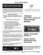 Town & Country Fireplaces TCWS54DST Installation Manual