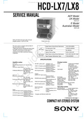 Sony HCD-LX8 Service Manual
