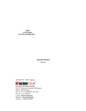 ScienTECH AB51 Operating Manual
