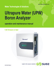 Suez Sievers UPW Boron Analyzer Operation And Maintenance Manual