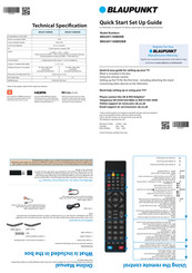 Blaupunkt BN32H1100BSKB Quick Start Setup Manual