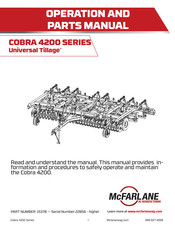 McFarlane Universal Tillage COBRA 4200 Series Operation And Parts Manual