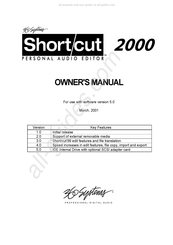 360 Systems Short/cut 2000 Audio Editor Owner's Manual
