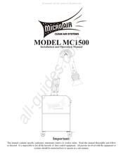 MICRO-AIR MC1500 Installation And Operation Manual