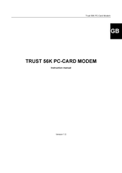 Trust 56K PC-CARD MODEM Instruction Manual