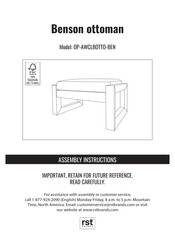 RST Benson OP-AWCLBOTTO2-BEN-SPA-K Assembly Instructions Manual