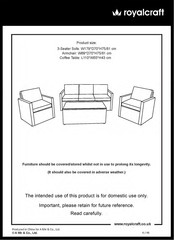 Royalcraft Berlin 5 Seater Sofa Set Assembly Instructions Manual