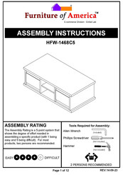 Furniture of America HFW-1468C5 Assembly Instructions Manual
