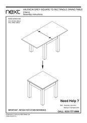 Next VALENCIA 378416 Assembly Instructions Manual