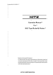 Kitz SGE Operation Manual