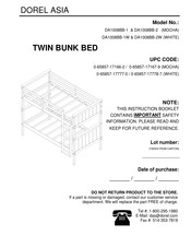 Dorel Asia DA1008BB-2 Assembly Instructions Manual