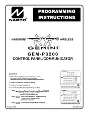 Napco GEMINI GEM-P3200 Programming Instructions Manual