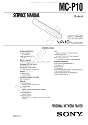 Sony VAIO music clip Service Manual