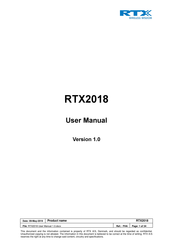 RTX RTX2018 User Manual