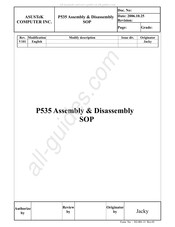 ASUSTeK COMPUTER P535 Assembly & Disassembly