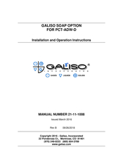 Galiso 21-11-1008 Assembly, Installation And Operation Instructions