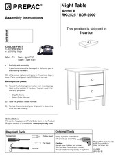 Prepac BDR-2000 Assembly Instructions Manual