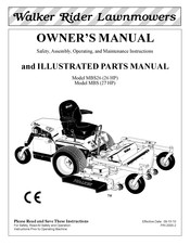 Walker Rider Lawnmowers MBS Owner's Manual