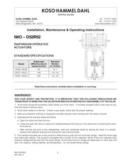 Koso R52C Installation, Maintenance & Operating Instructions