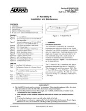 ADTRAN T1 Nx64 HTU-R Installation And Maintenance Manual