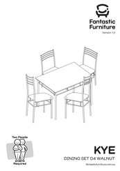 fantastic furniture KYE DINING SET D4 WALNUT Manual