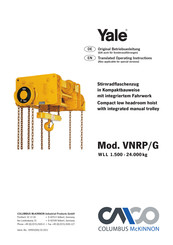 CMCO Yale VNRG 16,0 Translated Operating Instructions
