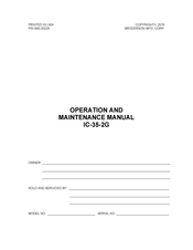 Broderson IC-35-2G Operation And Maintenance Manual