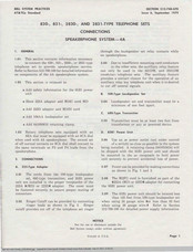Bell System Practices 2830 Connections