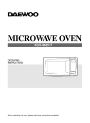 Daewoo KOR-86CH7 Operating Instructions Manual