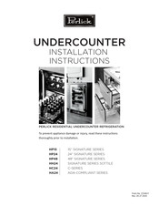 Perlick HP24RO44R Installation Instructions Manual