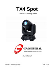 Gamma Led Vision TX4 Spot User Manual