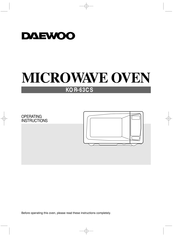 Daewoo KOR-63CS Operating Instructions Manual