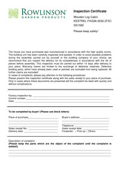 Rowlinson Garden Products KESTREL PAG28-3232-2FSC Installation Manual