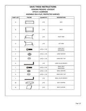 Sonoma PRESIDIO LOVESEAT 61SRR4505 Instructions