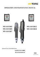 MYTORQ MY-SAVER12 Operation And Maintenance Manual
