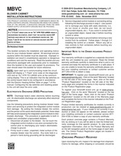 Amana MBVC Installation Instructions Manual
