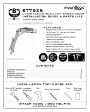B-Tech mountlogic BT7525 Installation Manual & Parts List
