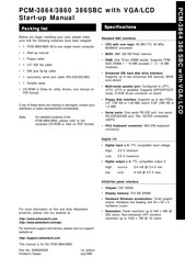 Advantech PCM-3864 Startup Manual