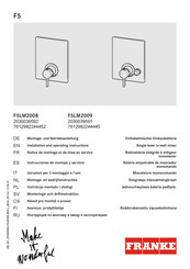 Franke 7612982244445 Installation And Operating Instructions Manual