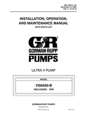 GORMAN-RUPP PUMPS VS6A60-B Installation, Operation, And Maintenance Manual With Parts List