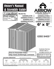 Arrow Storage Products EZEE Shed EZ6565LVCR Owner's Manual & Assembly Manual