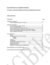EG Zurich 500MX Owner's Manual